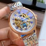Copy Patek Philippe Skeleton tourbillon 42mm Watches 2-Tone Rose Gold